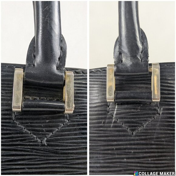 LOUIS VUITTON Paris Montaigne Epi Pont Neuf Leather Black Clutch Charm BAG - Picture 11 of 16